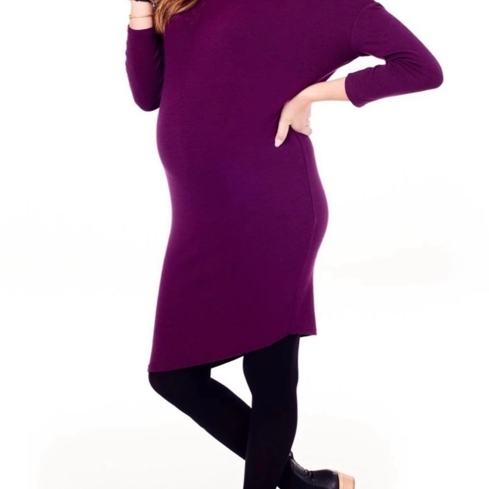 Ingrid & Isabel Maternity Asymmetrical Dress in Rich Purple size medium